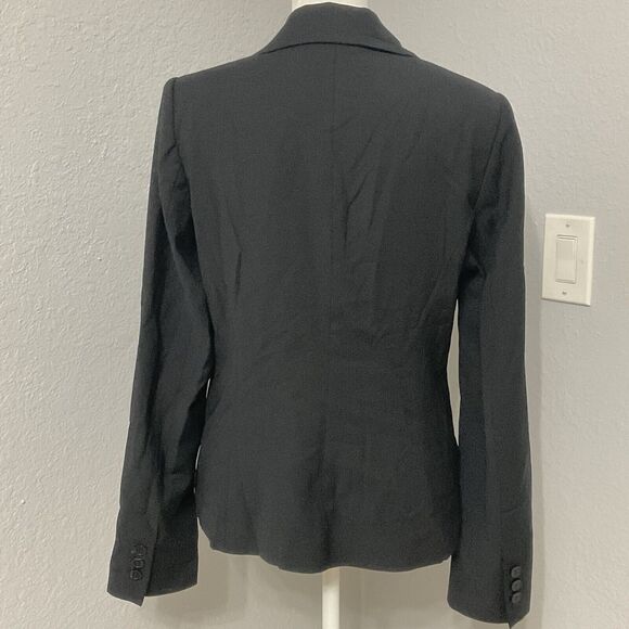 Reiss Women's Long Sleeve Lined One Button Blazer Black Size 8 Wool Blend - Picture 2 of 8